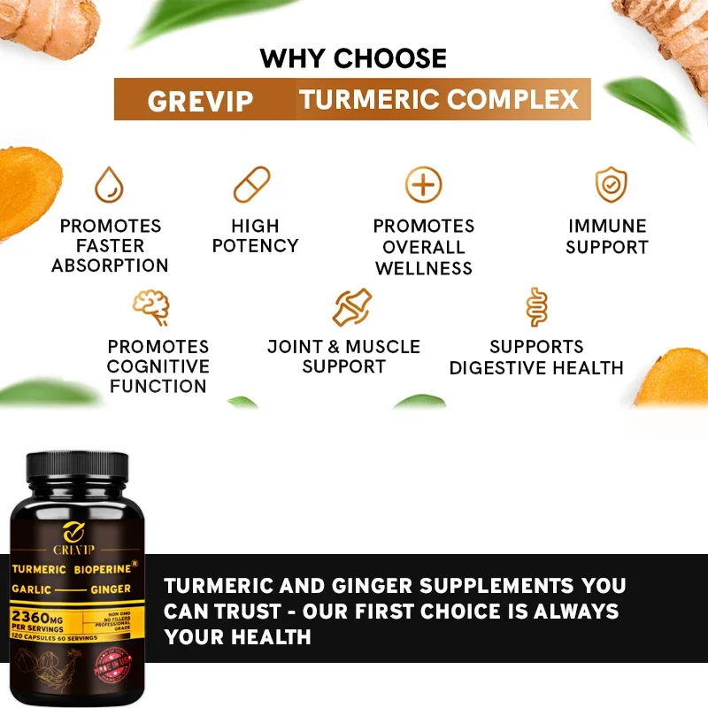 4-in-1 Turmeric Ginger Supplem - Turmeric Curcumin Capsule recension och pris