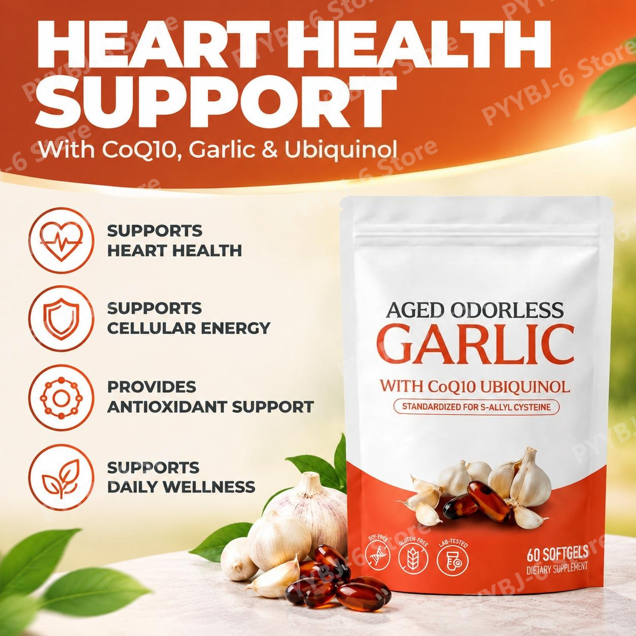 Aged Odorless Garlic Softgels  - Coq10 Ubiquinol Softgel recension och pris