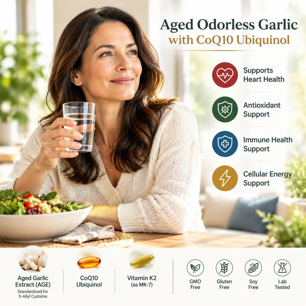 Odorless Aged Garlic Softgels  - Coq10 Ubiquinol Softgel recension och pris