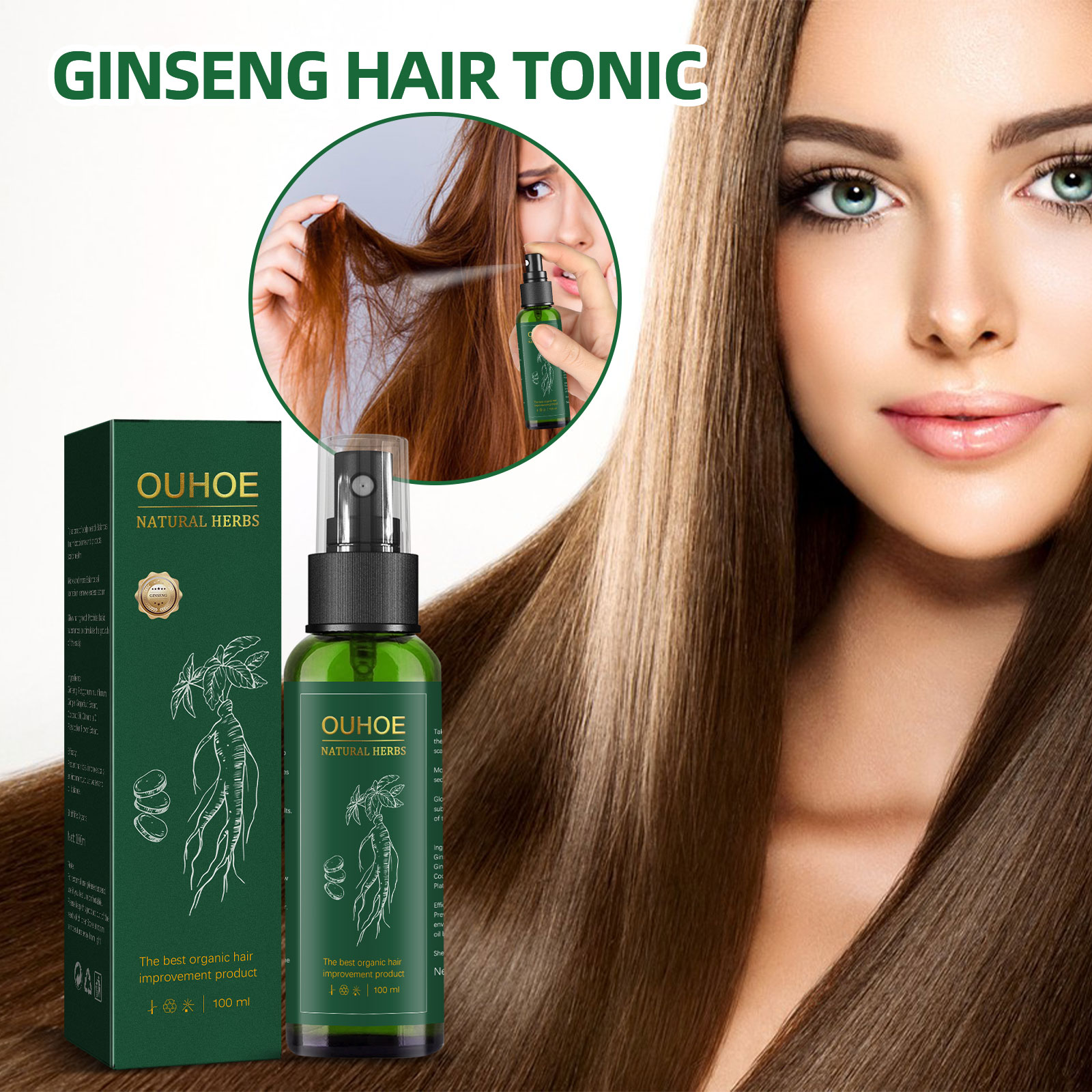 Natural Herbal Ginseng Hair Ca - Nutrition And Fitness recension och pris